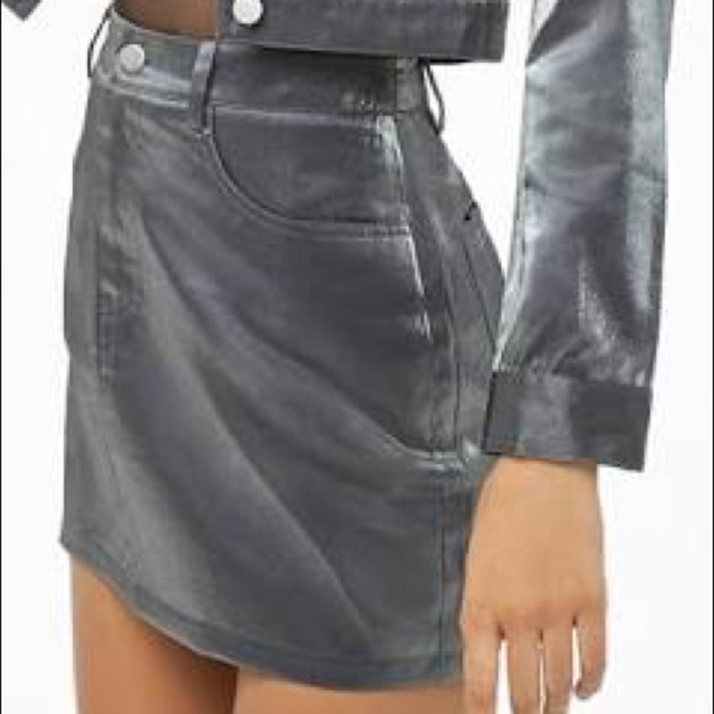 Forever 21 Metallic Charcoal Skirt
